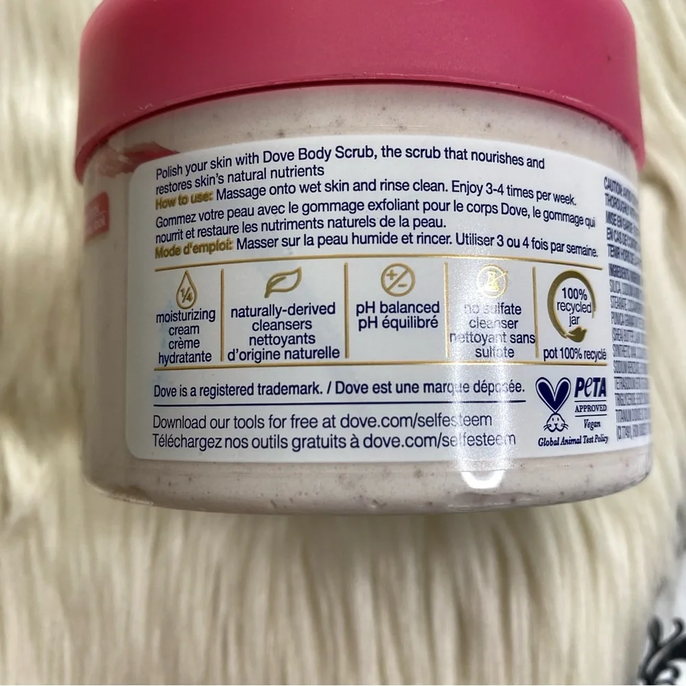 NWT Dove : 10.5 oz pomegranate seeds & shea butter fully body exfoliating  scrub